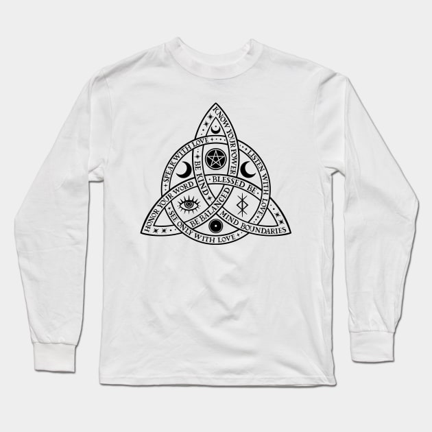 Triquetra Long Sleeve T-Shirt by OccultOmaStore